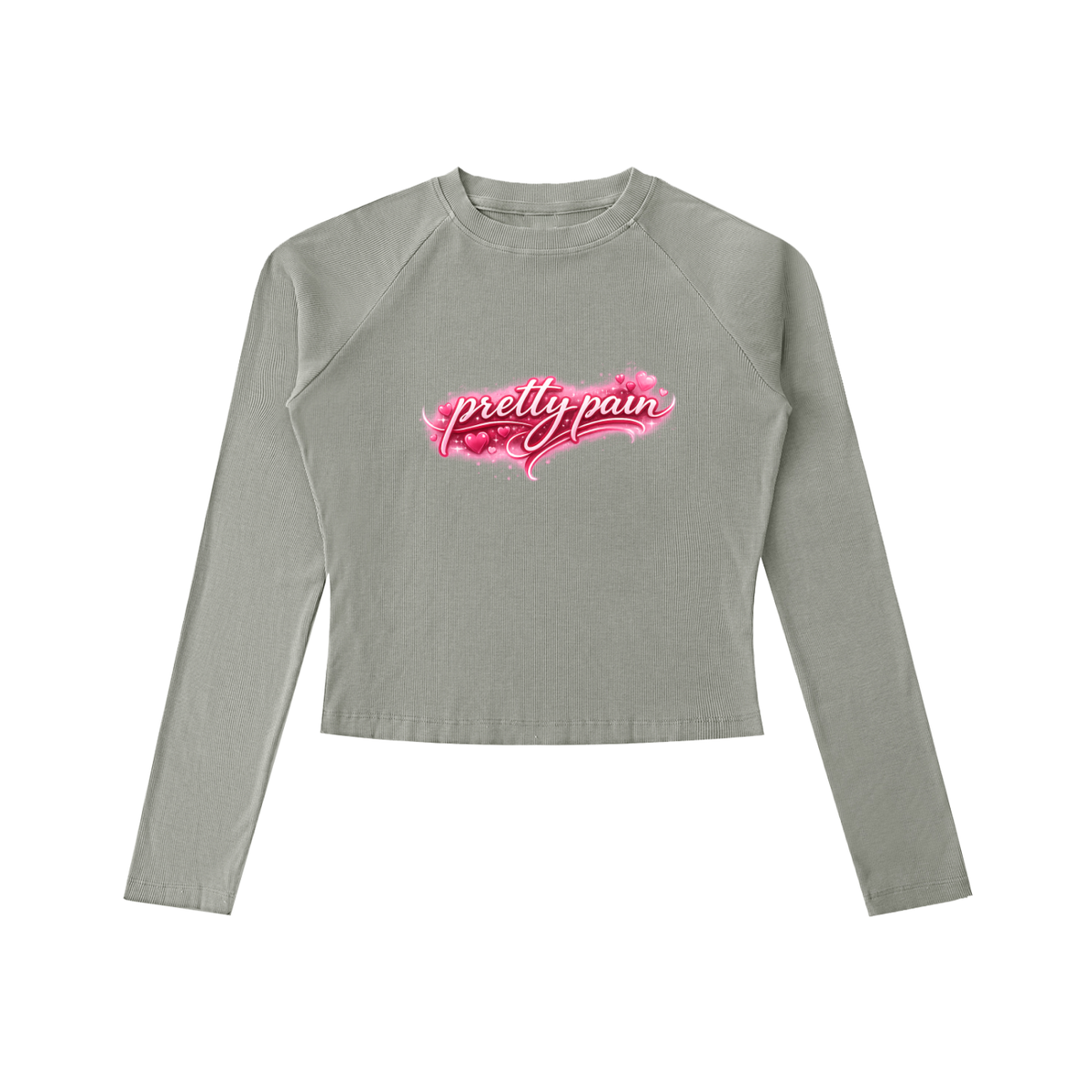 Built From Pain dyed washed raglan long sleeve slim T-shirt featuring a casual, distressed look with contrasting sleeves and a relaxed fit.