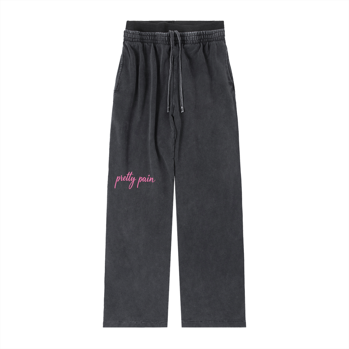 Vintage Washed Waist Pants by Built From Pain, showing relaxed fit and faded denim fabric with a high waist and casual style.