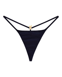 Black Bunnies Room lingerie g-string with minimal coverage, featuring sleek, comfortable design and delicate waistband.
