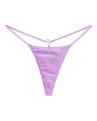 Bunnie's Room icy pink lingerie g-string with minimal coverage and delicate fabric, designed for a comfortable fit.