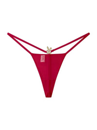 Bunnies Room red wine lingerie G-string featuring delicate design and comfortable fit, shown on a model.