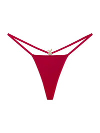 Red wine-colored lingerie G-string from Bunnies Room, featuring a sleek and minimal design with comfortable fit.