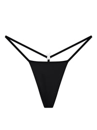 Black iced out G-string lingerie from Bunnies Room, featuring sparkling embellishments and minimal design.