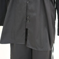Button-Front Longline Top & Wide-Leg Trouser Set(MS456)