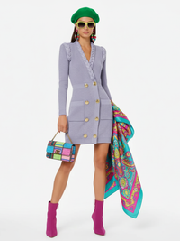 Retro knitted Hepburn dress for women by BYMANYC New York, featuring classic design and vintage-inspired style.