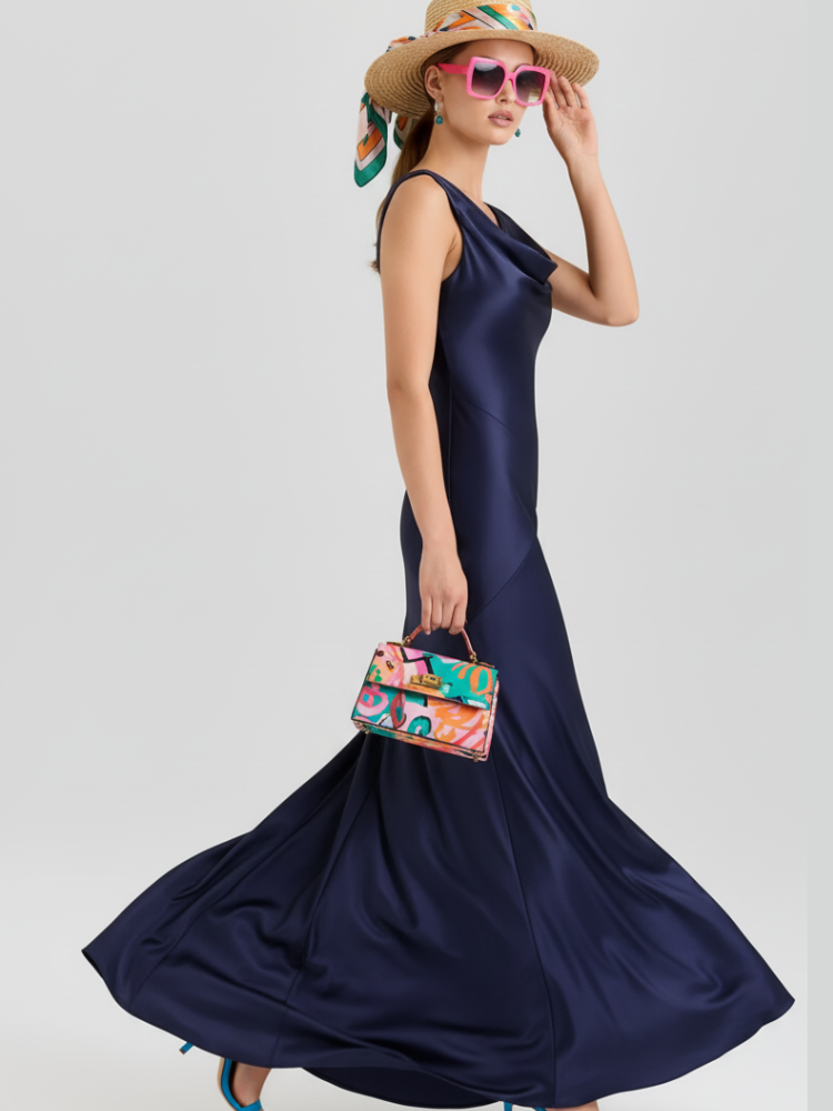 Off-the-shoulder fitted chiffon dress for women by BYMANYC New York, featuring a stylish upper West Side design.