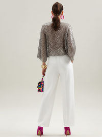 Women’s fish scale sequin top by BYMANYC New York featuring shimmering fish scale pattern and stylish design.