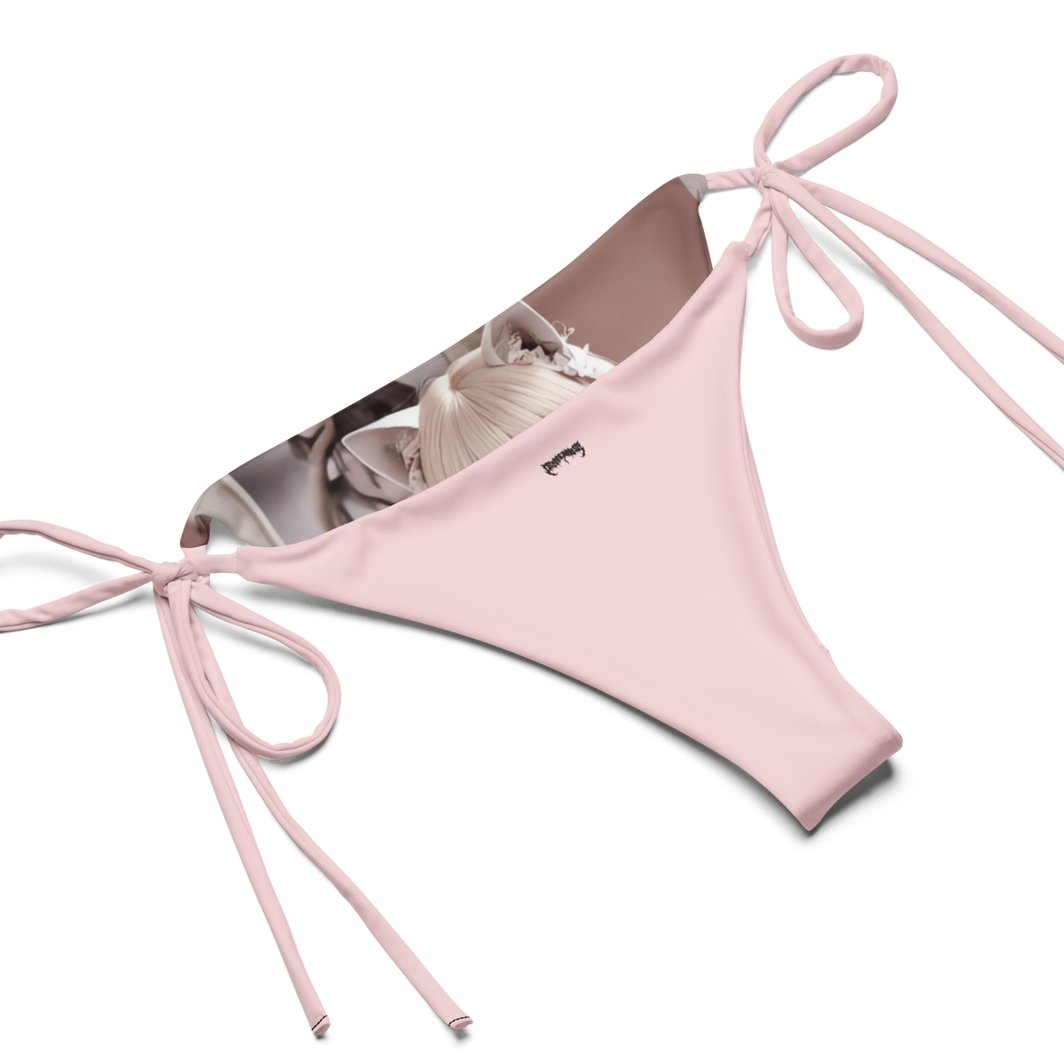 Pink digital doll bikini swimwear by Cats n Scribbles, featuring a ballet-inspired design in a 2XS size.
