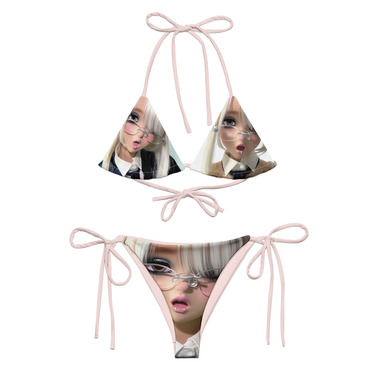 Pink Kitty.exe bikini by Cats n Scribbles featuring a ballet-inspired design, perfect for stylish swimwear.