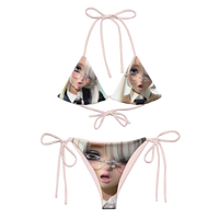 Pink Kitty.exe bikini by Cats n Scribbles featuring a ballet-inspired design, perfect for stylish swimwear.
