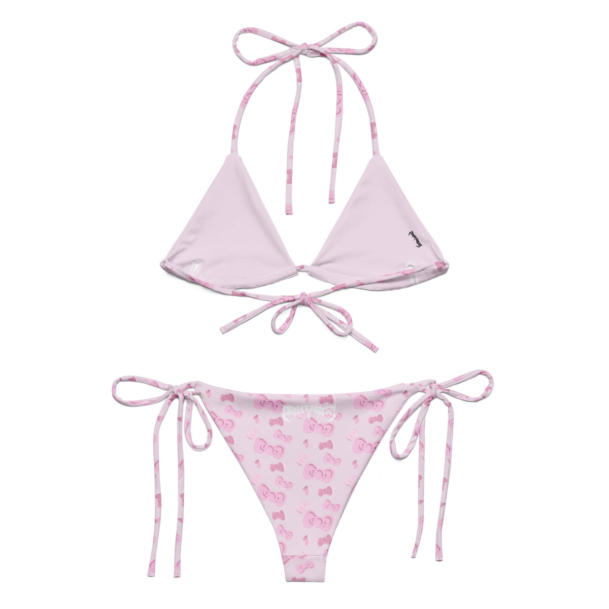 Hello Meow Bikini from Cats n Scribbles swimwear collection, featuring a stylish, colorful feline-themed bikini top and bottom.