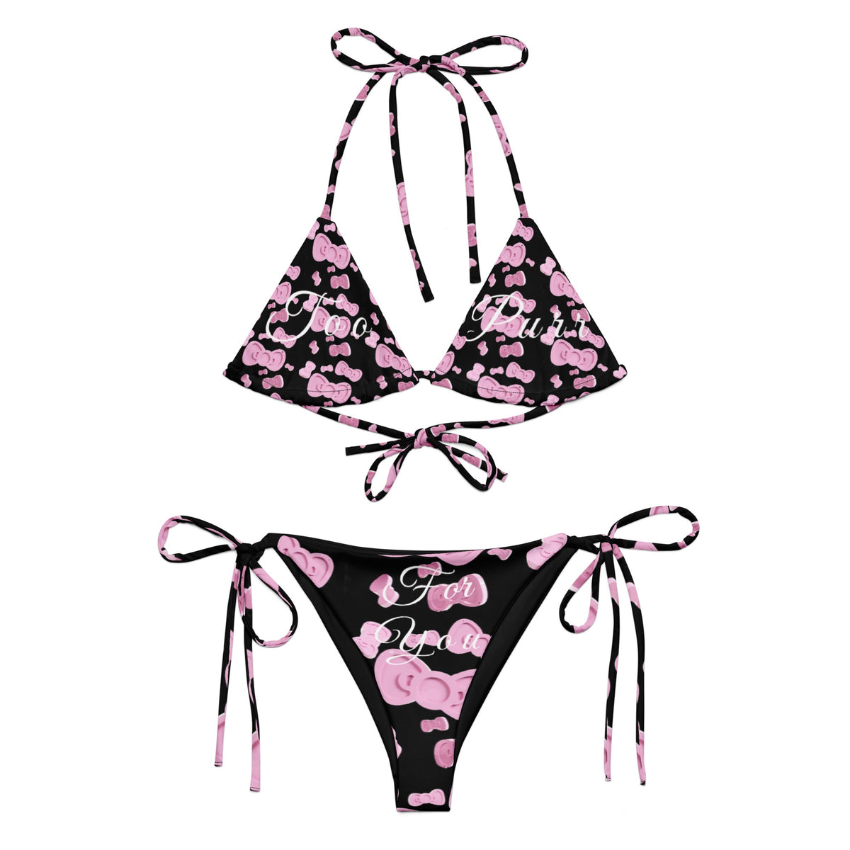 Two-piece cat-themed swimwear bikini from Cats n Scribbles, featuring playful print and vibrant colors, in a size 2XS.
