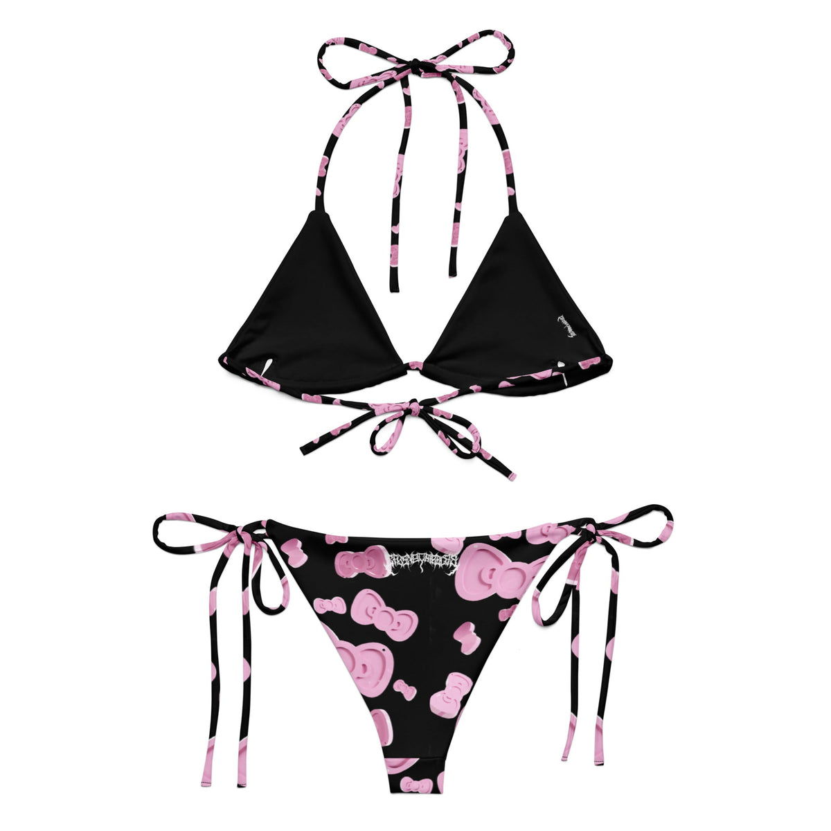 Two-piece Too Purr Bikini swimwear by Cats n Scribbles featuring playful cat print in vibrant colors.
