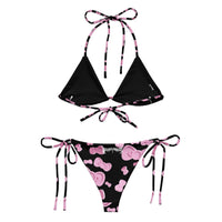 Two-piece Too Purr Bikini swimwear by Cats n Scribbles featuring playful cat print in vibrant colors.