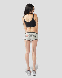 Gray Cats n Scribbles I ♥ Cats boyshorts underwear with playful cat print, designed for comfort and casual wear.