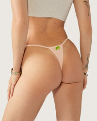 Cats n Scribbles CNS x DOLLZ 2000 Felix G-String underwear, white cotton with playful cartoon print, close-up view