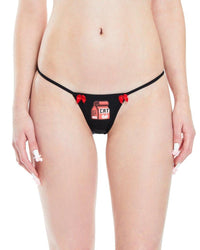Black CNS x Dollz 2000 Feed Cats G-String underwear by Cats n Scribbles, featuring minimalistic design and comfortable fit.