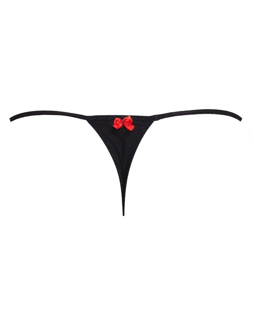 Black CNS x Dollz 2000 Feed Cats G-String underwear by Cats n Scribbles, featuring minimal coverage and sleek design.