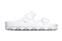 CCILU Horizon Check women's sandals in white, grey, and black with checkered pattern and comfortable sandal design.