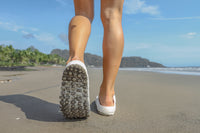 Women's Horizon Check sandals by CCILU in white, black, and grey with a casual slip-on design and check pattern.