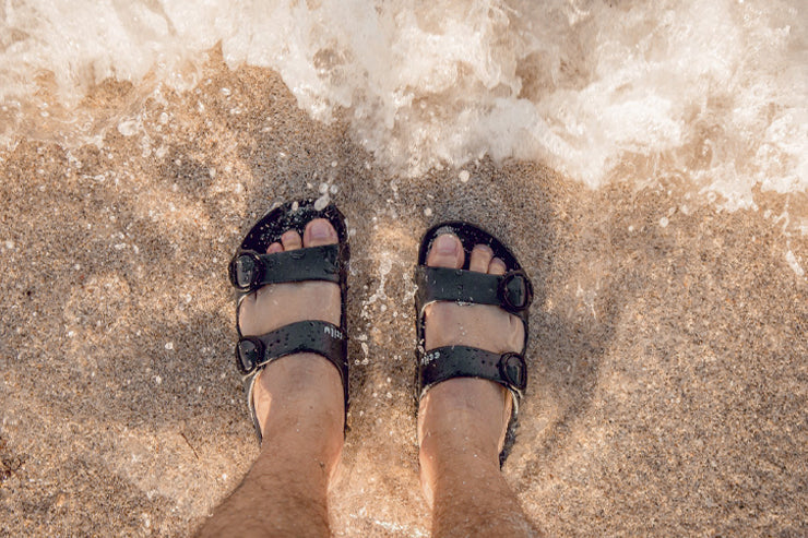 Women's CCILU Horizon Check Sandals featuring checkered straps and comfortable sole for casual summer wear.