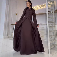 Chinese Frog Button Stand Collar Top & Wide-Leg Maxi Skirt Co-ord Set(MS483)