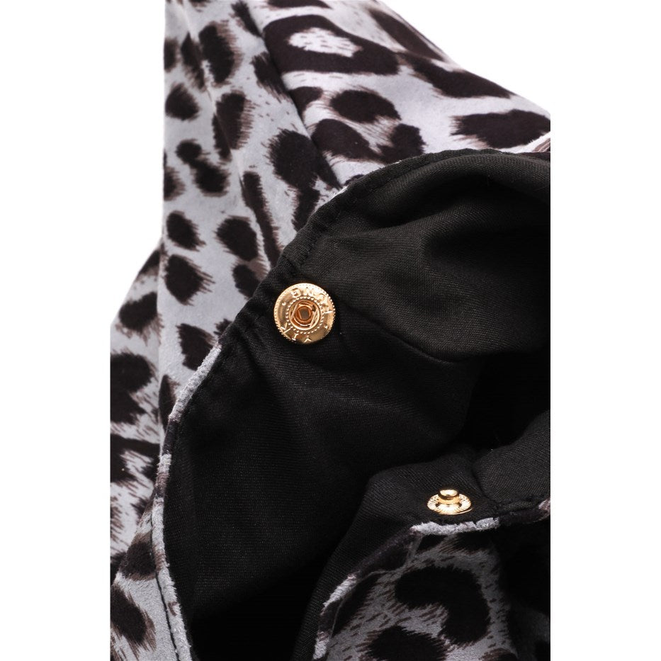 Collins Leopard Print Triangle Top Handle Shoulder Handbag