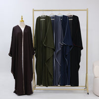 Contrast Piped Batwing Open Abaya(MOA325)