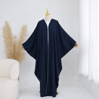Contrast Piped Batwing Open Abaya(MOA325)