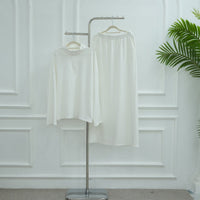 Cotton Half-Zip Top & Maxi Skirt Set(MS441)