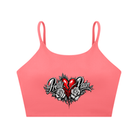 PRETTY PAIN Spaghetti Strap Yoga Sports Bra
