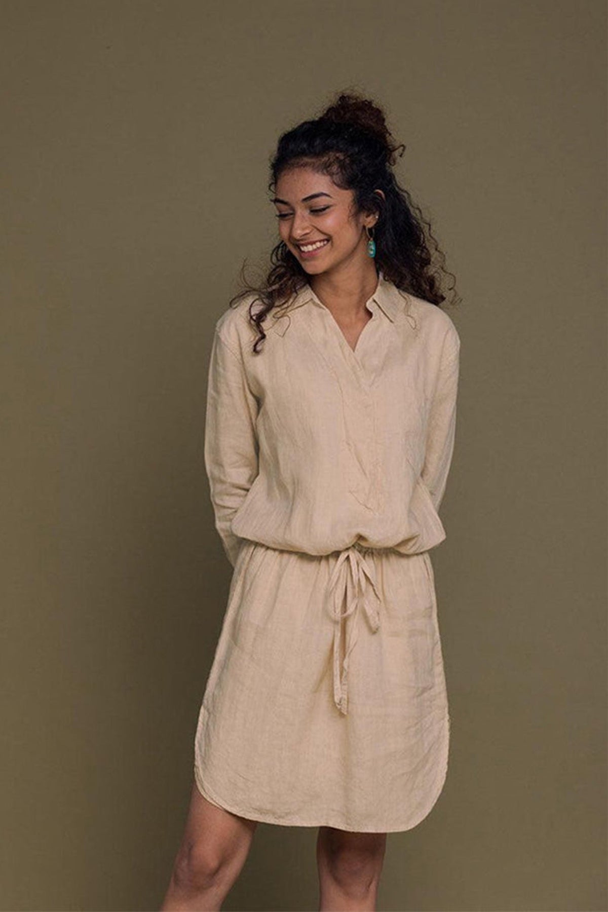 Neutral beige Meet me by the Cliff dress by DC-Reistor, featuring a stylish, flowing silhouette perfect for casual and elegant occasions.
