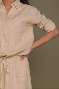 DC-Reistor Meet Me By The Cliff Dress in neutral beige, featuring a flowy, casual silhouette perfect for summer or outdoor events.