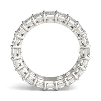 DC-Vossagin 6.25 CTW emerald lab-grown diamond eternity ring in 14K white gold with G-VS clarity, showcasing a classic couture design.