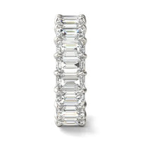 DC-Vossagin 6 1/4 CTW emerald lab-grown diamond eternity ring in 14K white gold with G-VS clarity, classic design.