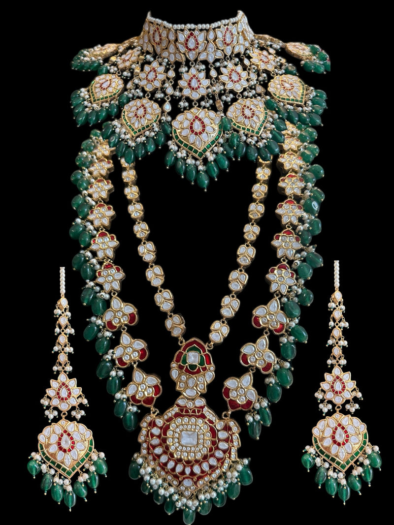 Deccan Jewelry BR466 Subah high-quality Meena bridal set with intricate design, ready to ship, featuring traditional craftsmanship.