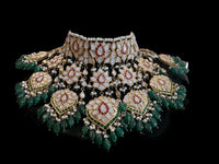 Deccan Jewelry BR466 Subah high quality Meena bridal set with intricate gold and gemstone detailing, ready to ship.