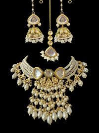 Deccan Jewelry BR499 Nudar bridal set with kundan and pearl embellishments, featuring intricate jewelry pieces perfect for weddings.