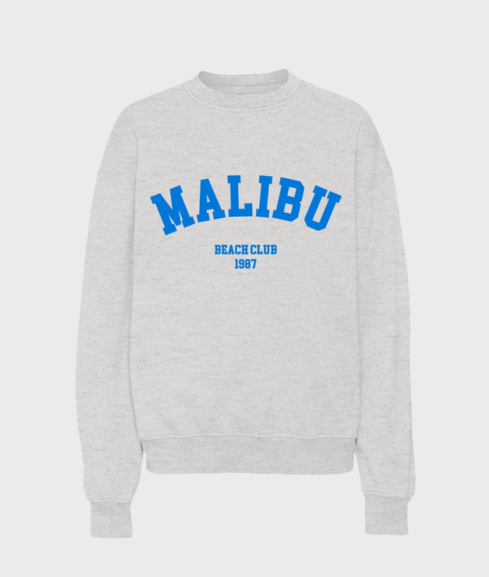 Gray Departure Malibu Beach Club sweatshirt with a relaxed fit, featuring a stylish design on a neutral background.