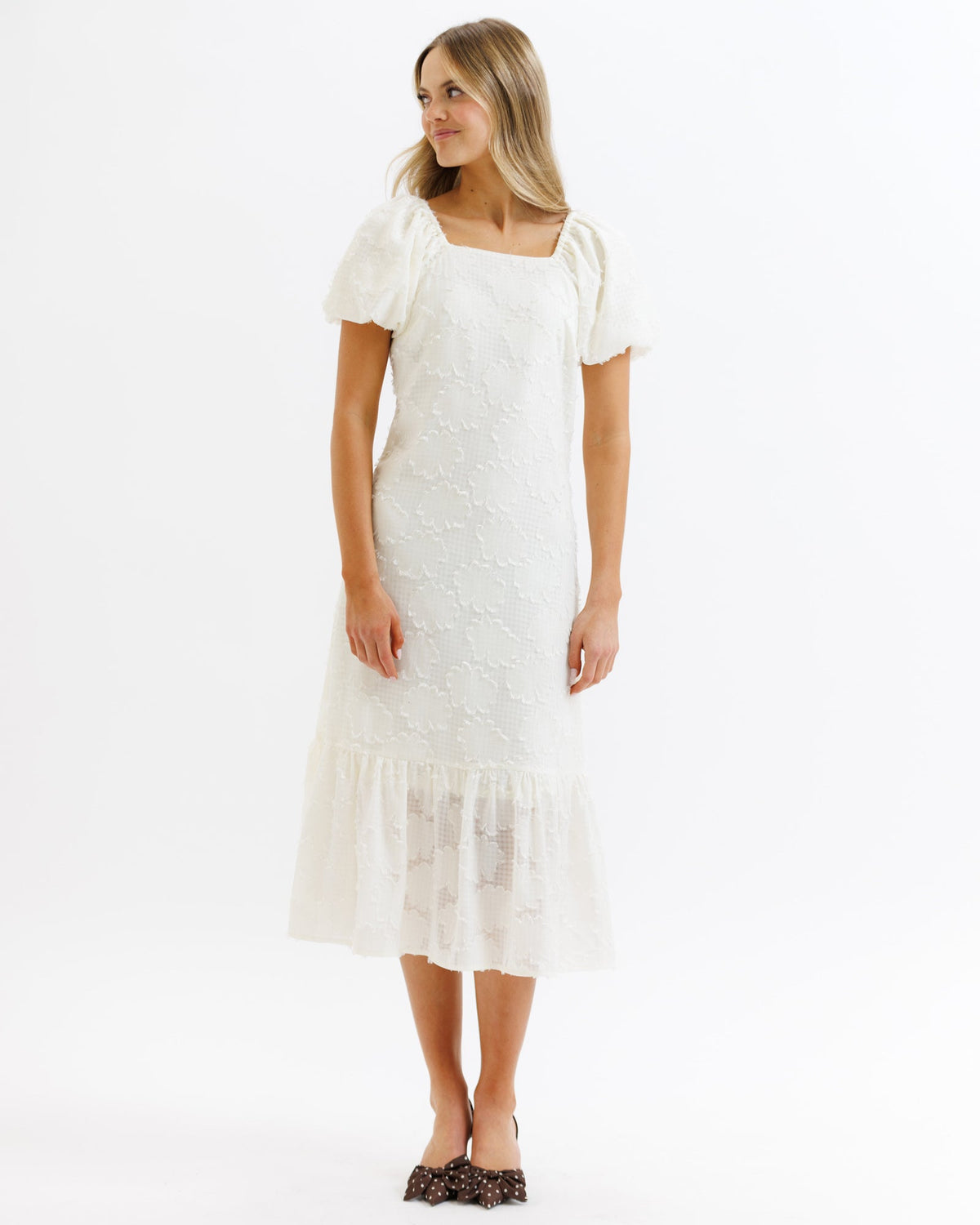 Bright cobalt Downeast Perennial Dress for women, featuring a flowing dress style with a comfortable fit and vibrant color.