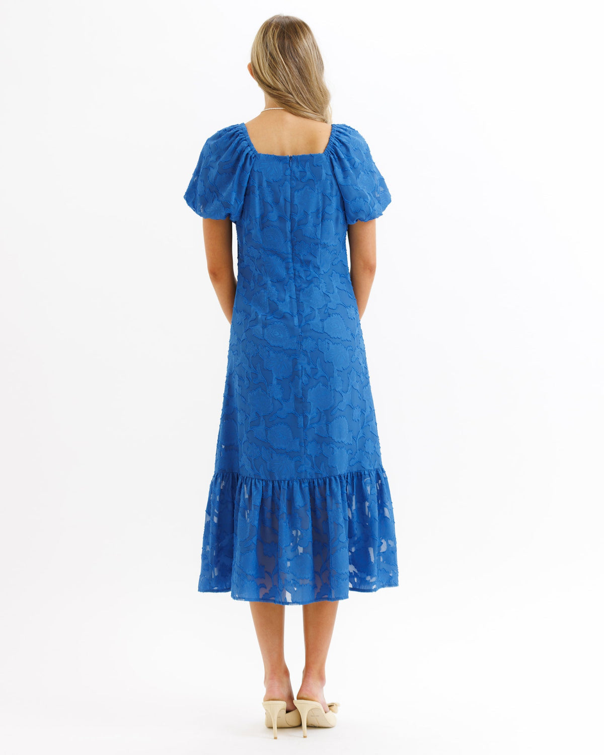 Bright cobalt Downeast Perennial Dress for women, featuring a stylish and comfortable design perfect for everyday wear.