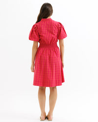 Downeast Out Of Office dress featuring a relaxed fit, short sleeves, and a floral pattern perfect for casual or office wear.