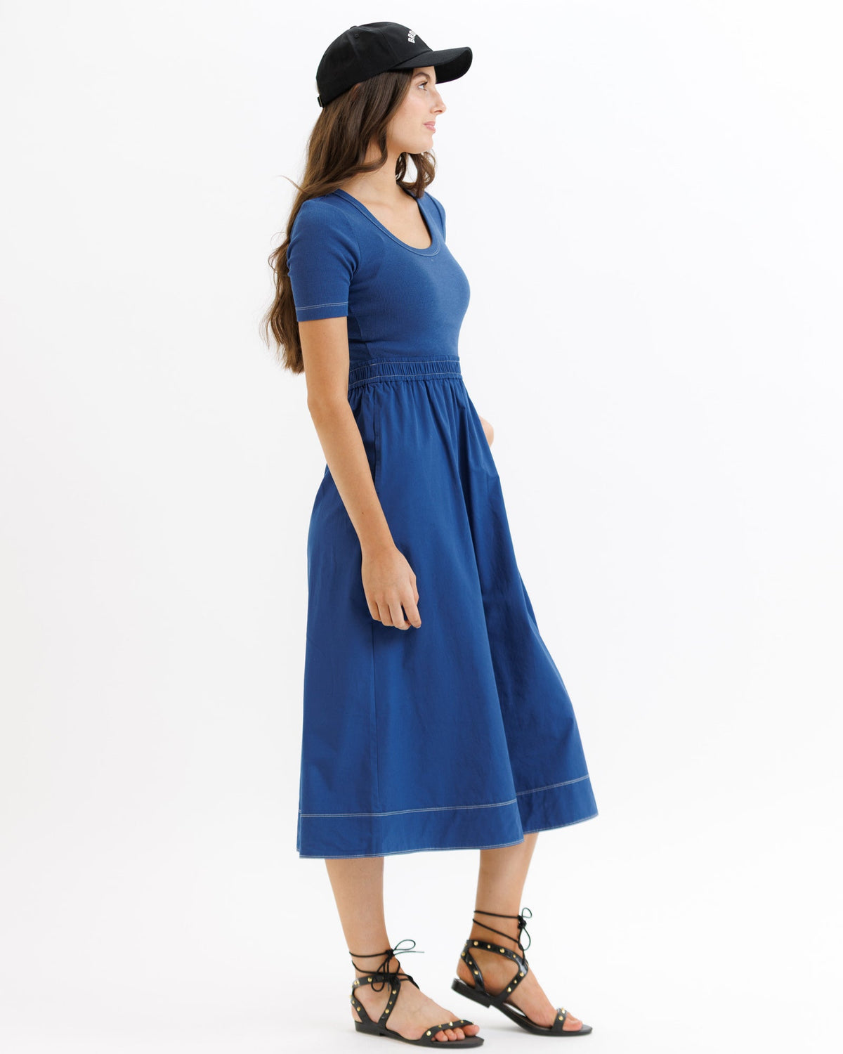 Downeast daily dress featuring a casual, comfortable design with a soft fabric, displayed on a hanger against a neutral background.