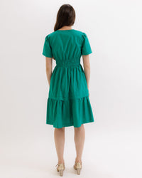 Downeast Icon Demi Dress in lightweight fabric with a relaxed fit, featuring short sleeves and a scoop neckline.