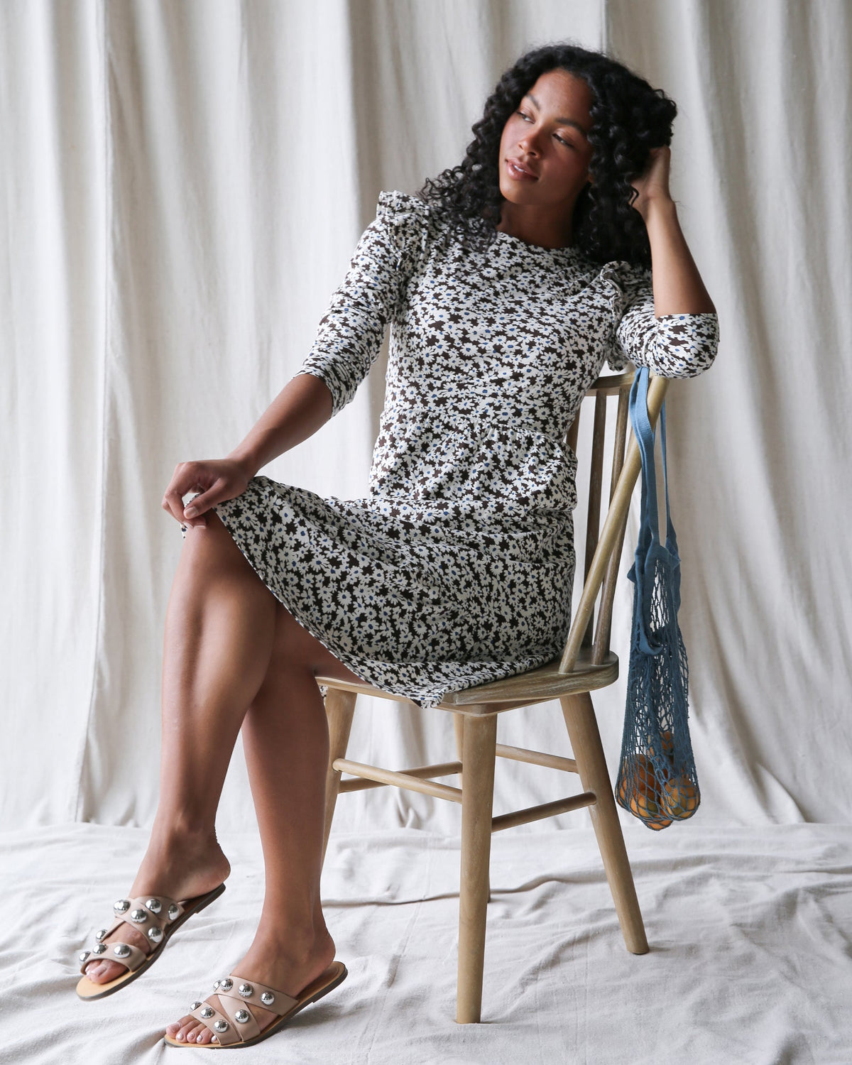 Downeast New Romance Dress in XS with pretty floral petals, flowing fabric, and elegant design perfect for special occasions.