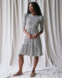 Downeast New Romance Dress in XS with pretty petal details, showcasing a lightweight, elegant dress design.