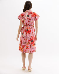 Downeast Flourish Dress in XS with romantic floral pattern, lightweight fabric, and feminine design.