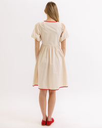 Downeast Bestie Dress in XS size, featuring a casual, comfortable design with a soft tapioca color and stylish details.