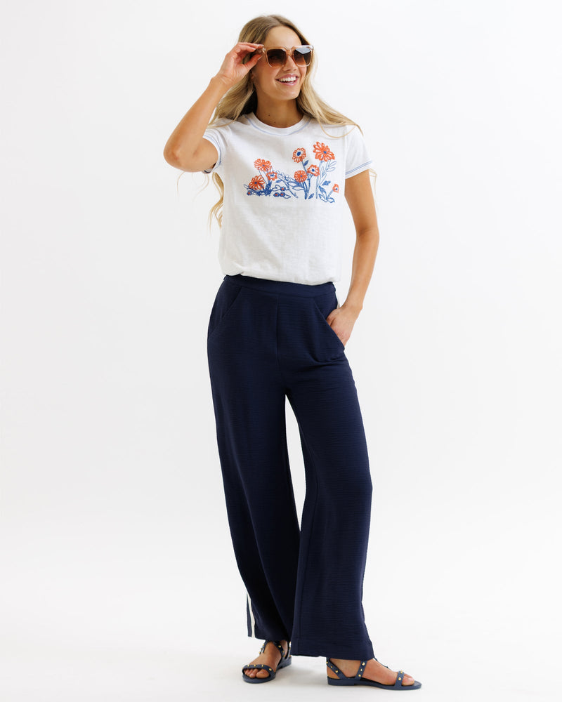 Downeast Parisian Pant in peacoat, XS size, featuring classic tailored pants with a sleek fit and clean design.