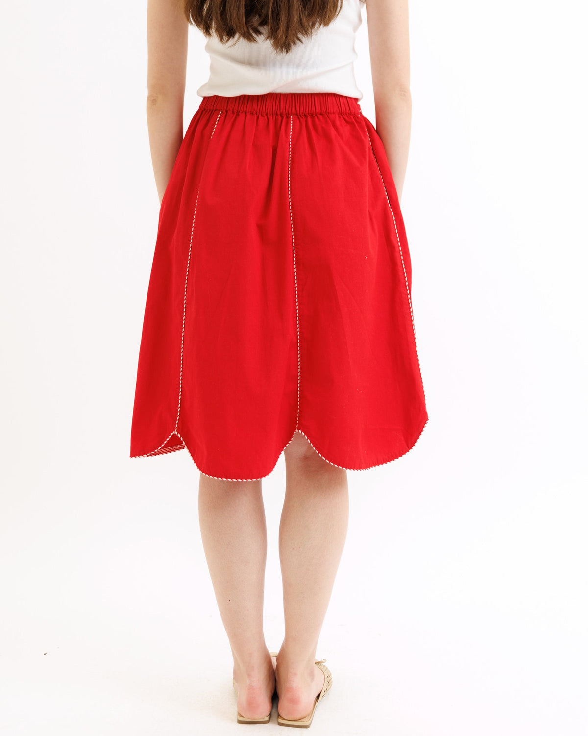 Downeast Madrid skirt in a stylish design, shown in a close-up of the fabric and pattern.